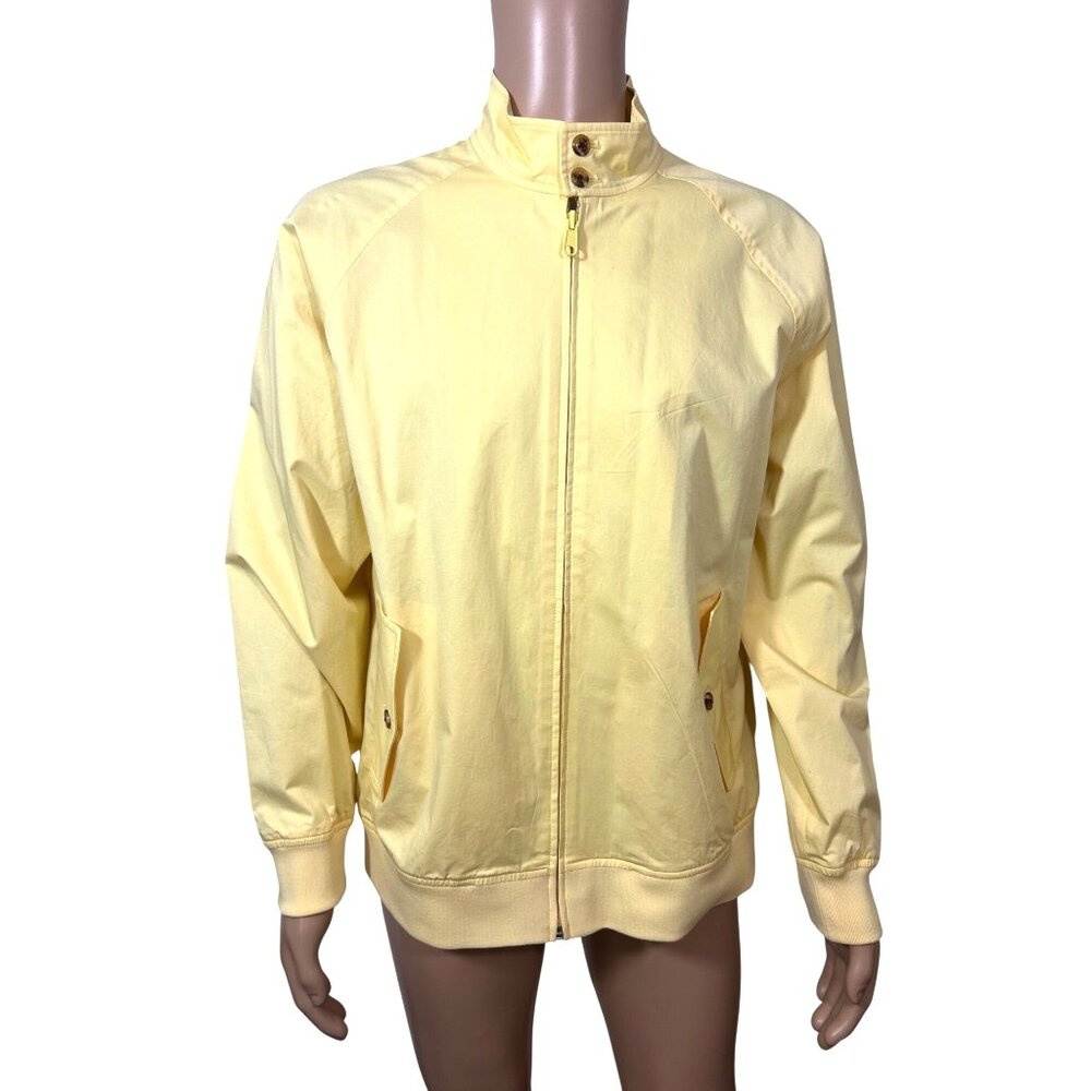 Club Room Men’s Bomber Jacket L Yellow Lightweight  Mock Neck Zip Spring Casual
